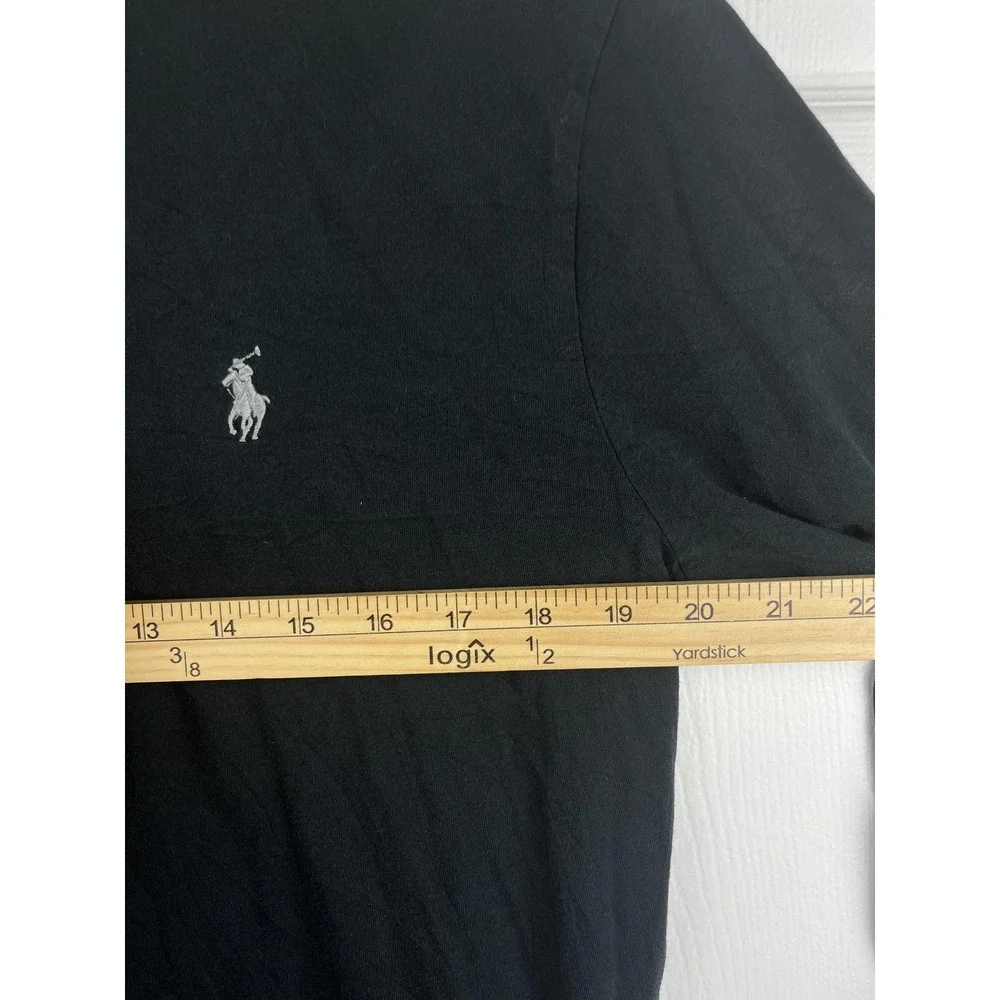 Polo Ralph Lauren T-Shirt Hoodie Mens Small Black Long Sleeve Pullover Pony‎